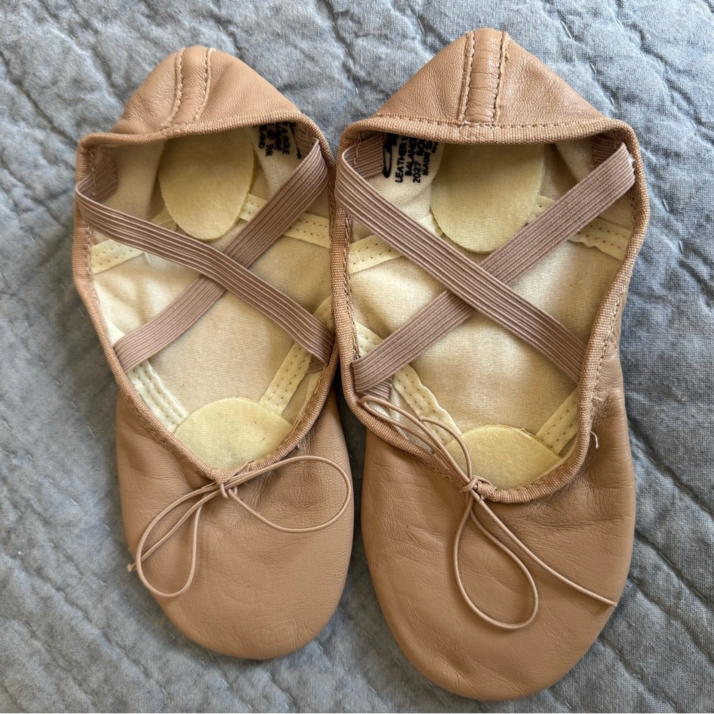 Capezio Leather Ballet Shoes with Elastic Straps